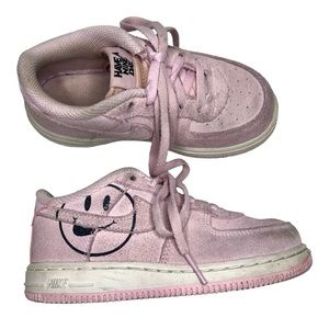 Nike kids Air Force 1 LV8 2 low pink foam Have a nice day sneaker